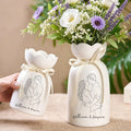 Custom Line Portrait Flower Vase with Couple Photo Drawing