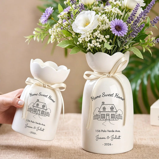 Personalized First Home Gift Flower Vase